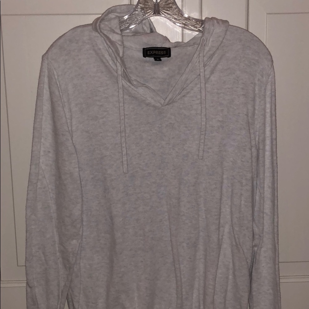Light Gray V neck Hoodie